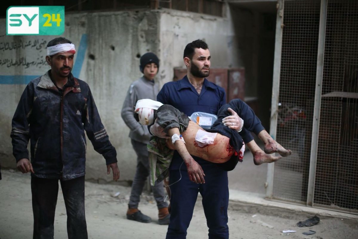 يوم دامي في الغوطة الشرقية، حيث قُتل 85 مدنياً وأُصيب المئات من النساء والأطفال